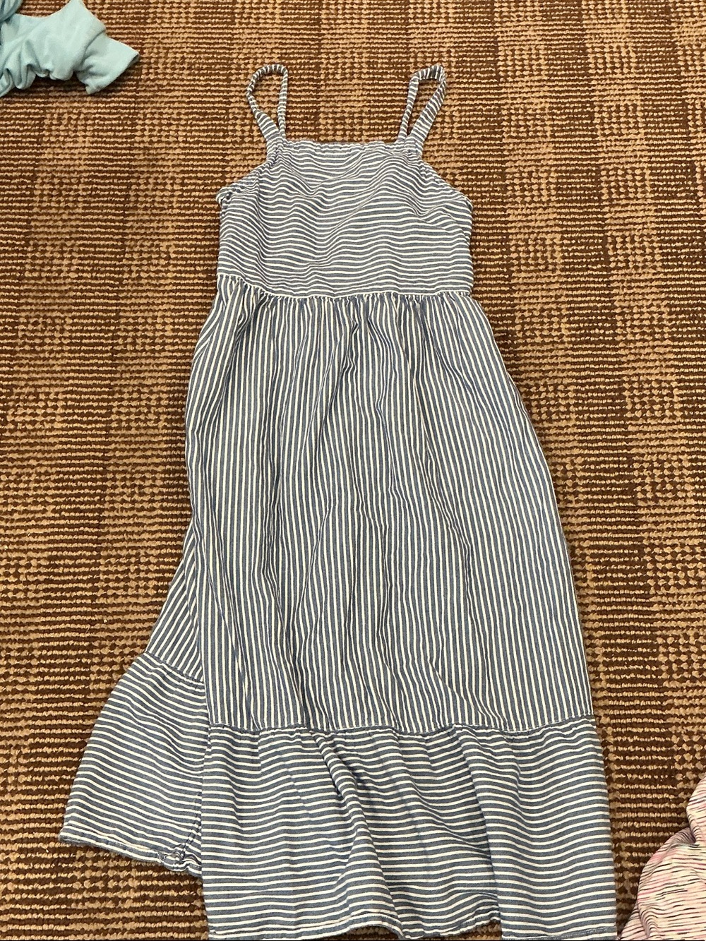 Old Navy Blue and White Striped Girls' Maxi Sundress